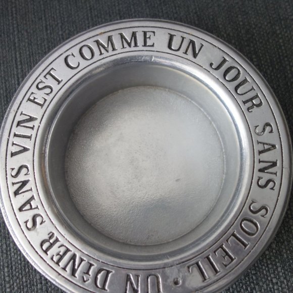 Wilton Columbia PA Pewter Plate -Un Diner Sans Vin Est Comme Un Jour Sans Soleil - Picture 8 of 9